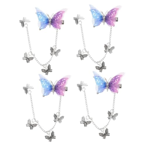 VILLFUL 2 Paare Schmetterlings haarspangen mit Quaste Chinesischer Stil Zarter Tassel haarschmuck für Damen und Mädchen Eleganter Haarschmuck für Hochzeit Party und Alltag von VILLFUL