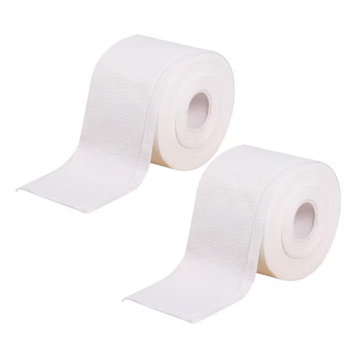 VILLFUL 2 Rollen Einweg Gesichts Handtücher aus Baumwolle Feuchtes und Trockenes Reinigungstuch für Make Up Entfernung und Gesichtsreinigung Weiß von VILLFUL