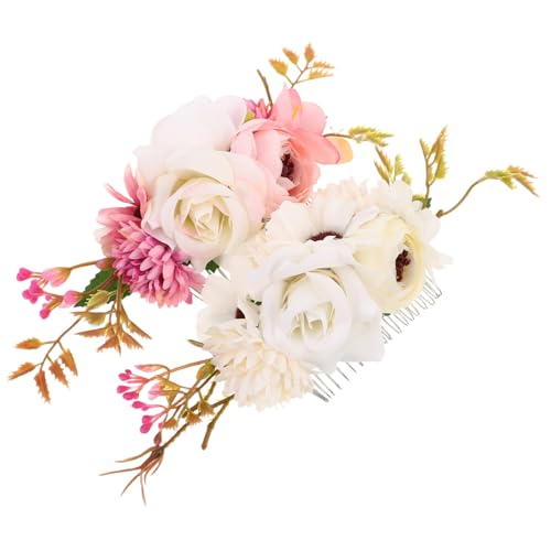 VILLFUL 2 Stück Braut Haarkämme mit Künstlichen Blumen Leichter Flexibler Hochzeitsschmuck für Frauen Geeignet für Strandfotos Partys und Frisuren von VILLFUL
