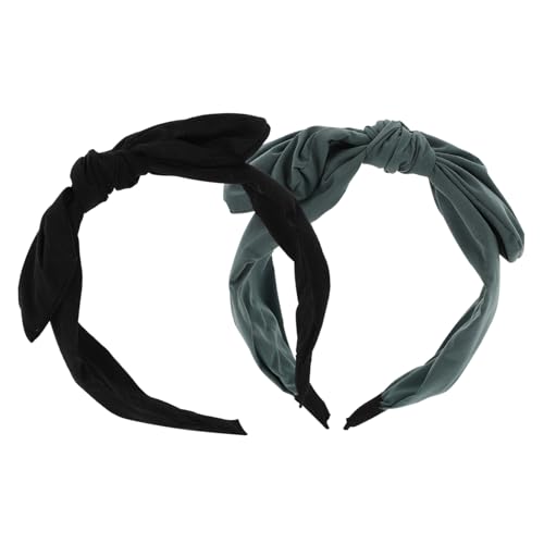 VILLFUL 2 Stück Breites Geknotetes Haarband mit Schleife Weiches Stoff stirnband für Damen Bequemes Flexibles Haarzubehör Passend für Haartypen und Alltagsszenarien Zufällige Farbe von VILLFUL