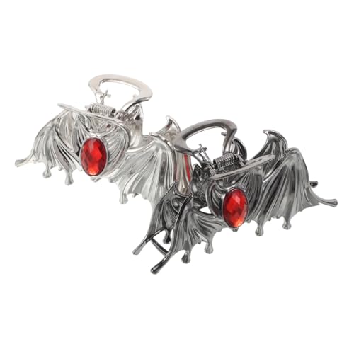 VILLFUL 2 Stück Fledermaus Flügel Haarklammern Metall Gothic Halloween Haarschmuck Rutschfeste Haarkralle für Dickes und Dünnes Haar Damen Party Zubehör von VILLFUL