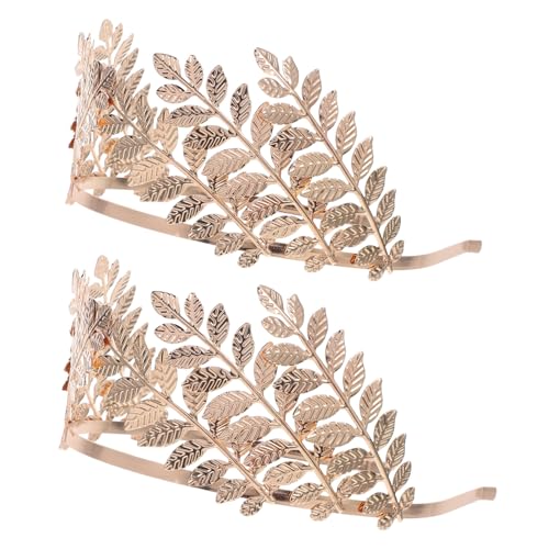 VILLFUL 2 Stück Goldene Griechische Blattkrone Göttin Haarschmuck Braut Kopfschmuck Vintage Lorbeer Stirnband für Hochzeit Karneval Fest von VILLFUL