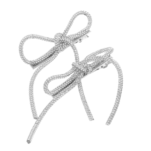 VILLFUL 2 Stück Große Haarschleifen Haarspangen mit Funkelnden Strasssteinen Rutschfest Braut Haarclips für Hochzeit Formelle Anlässe Teiliges Stilvolle Kopfbedeckung für Damen von VILLFUL