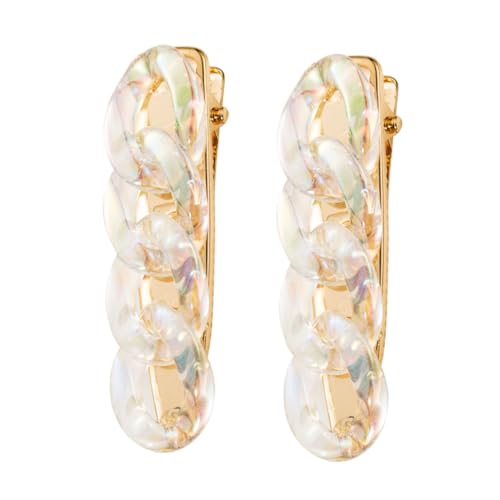 VILLFUL 2 Stück Haarklammern mit Acrylkette Modische Haarspangen für Frauen Kreative Alligator Clips Vielseitig für Alltag Party Hochzeit und Schule Geeignet von VILLFUL