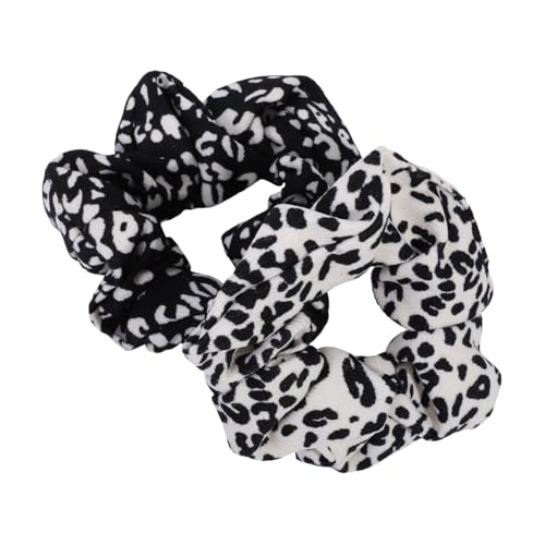 VILLFUL 2 Stück Leopard Muster Haargummis Elastische Haarring Damen Bunte Haarschleifen Weich Schonend Stretch Haargummi für Mädchen und Frauen Alltag und von VILLFUL