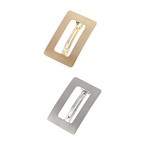 VILLFUL 2 Stück Metall Haarspangen Große Rechteckige Hohle Haarklammern mit Federmechanismus Haarnadeln für Damen Rutschfest Leicht und Bequem Gold Silberfarben Vielseitig für Alltag und VILLFUL 2 Stück Metall Haarspangen Große Rechteckige Hohle Haarklammern mit Federmechanismus Haarnadeln für Damen Rutschfest Leicht und Bequem Gold Silberfarben Vielseitig für Alltag und von VILLFUL