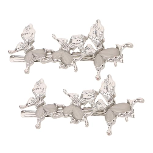 VILLFUL 2 Stück Metall Schmetterling Haarspangen mit Imitation Katzenaugenstein Rutschfeste Seitenclips für Frauen Leichter Griff Haarschonend Vielseitig für Alltag und Besondere Anlässe von VILLFUL