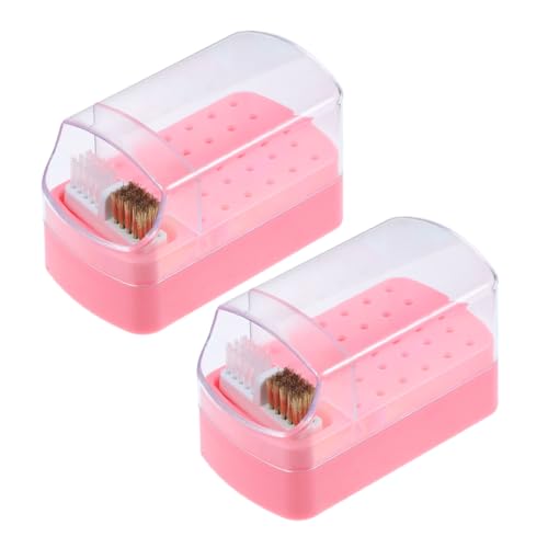 VILLFUL 2 Stück Nagelbohrer Aufbewahrungskasten mit Löchern Tragbarer Organizer für Nagelbohrer und Bits und Lagerung für Salon und Zuhause von VILLFUL
