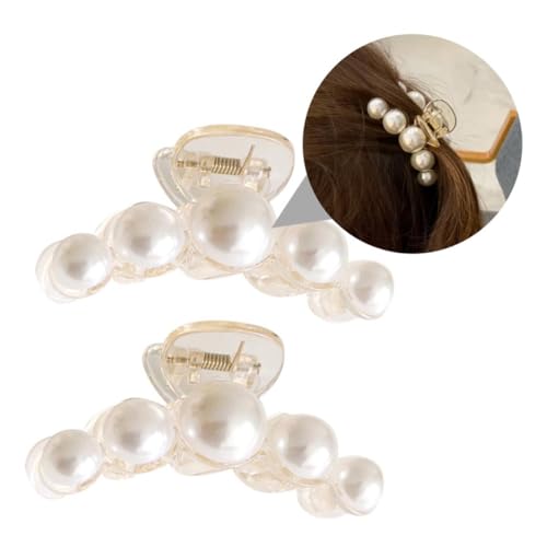 VILLFUL 2 Stück Perlen Haarspangen für Damen Kreative Haaraccessoires Mittlere zum Frisieren im Alltag Schonend für Haar Robust und Langlebig von VILLFUL