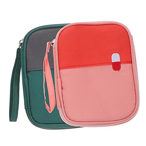 VILLFUL 2 Stück Pillen Aufbewahrungstasche Organizer Tasche Wandern Erste Hilfe Tasche Medikamententasche Reise Tasche Reißverschluss Erste Hilfe Tasche Haushalts von VILLFUL