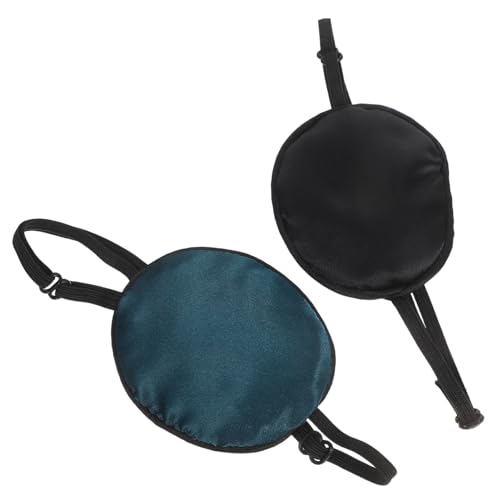 VILLFUL 2 Stück Piratenaugenbrauen Single Eyebrow Augenflächen für faules Auge Piraten-Augenklappe für Erwachsene verstellbare Augenklappen Augenklappe für Männer Lazy Eye Patch Polyester von VILLFUL