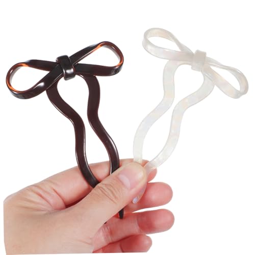 VILLFUL 2 Stück Schleifen Haarnadel Haarschmuck Für Damen Französischer Clip Weihnachts Haarschmuck Damen Haarnadeln U Förmig Stilvoller Bommel Silberfarben Modisch Für Hochzeit von VILLFUL