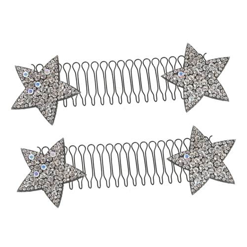 VILLFUL 2 Stück Silberfarbene Stern haarklammern Unsichtbar Haarfixierer Dehnbar Haarkamm für Damen Haarstyling Zubehör Tägliche Pflege von VILLFUL