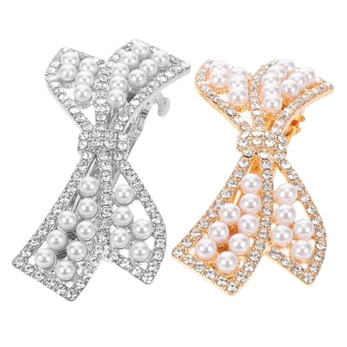 VILLFUL 2 Stück Strass Haarklammern mit Perlen und Funkelnden Kristallen Leichte Vielseitige Haarspangen für Frauen und Mädchen Elegante Brautschmuck-accessoires für Hochzeit Party und von VILLFUL