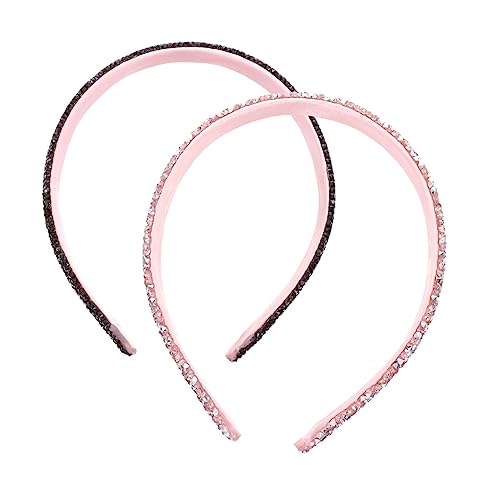 VILLFUL 2 Stück Teiliges Bejewelled Breites Stirnband mit Glitzernden Strasssteinen Gepolstert und Komfortabel Modischer Haarschmuck für Hochzeit Party und Alltag Schwarz von VILLFUL