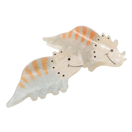 VILLFUL 2 Stück Teiliges Dinosaurier Haarklammern aus Leichtem Acryl Rutschfeste Tierhaarspangen mit Starker Befestigung Niedliche Dinosaurier Krallenclips für Frauen und Mädchen für Büro von VILLFUL