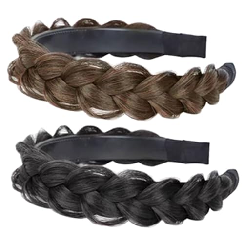 VILLFUL 2 Stück Teiliges Geflochtenes Stirnband mit Synthetischem Geflecht Rutschfestes Haarband für Frauen Natürlich Aussehendes Perückenhaar Leicht und Bequem Geeignet für Alltag und VILLFUL 2 Stück Teiliges Geflochtenes Stirnband mit Synthetischem Geflecht Rutschfestes Haarband für Frauen Natürlich Aussehendes Perückenhaar Leicht und Bequem Geeignet für Alltag und von VILLFUL