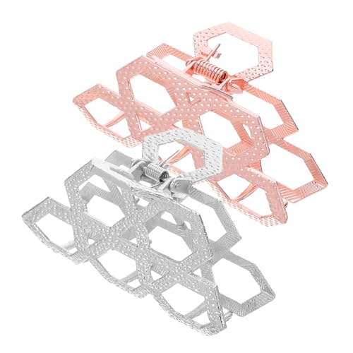 VILLFUL 2 Stück Teiliges Haarklammer für Damen Geometrische Vintage Metallspangen Rutschfeste Starke Haarklammern für Dutt Styling Eleganter Sechseckiger Haarschmuck in Roségold und Silber VILLFUL 2 Stück Teiliges Haarklammer für Damen Geometrische Vintage Metallspangen Rutschfeste Starke Haarklammern für Dutt Styling Eleganter Sechseckiger Haarschmuck in Roségold und Silber von VILLFUL