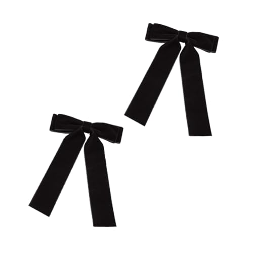VILLFUL 2 Stück Teiliges Haarschleifen Clips aus Schwarzem Samt Elegante Schleifen haarspangen für Damen Rückseitige Haarklammern zur Einfachen Haarfixierung und Stilvollen Dekoration von VILLFUL