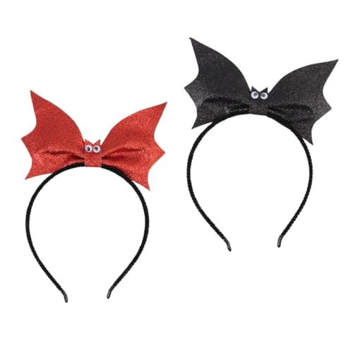 VILLFUL 2 Stück Teiliges Halloween Haarreif mit Glitzer Fledermaus Damen Cosplay Stirnband für Kostüm und Partyaccessoires Geeignet für Karneval Fotoshootings und Festtagsfeiern von VILLFUL