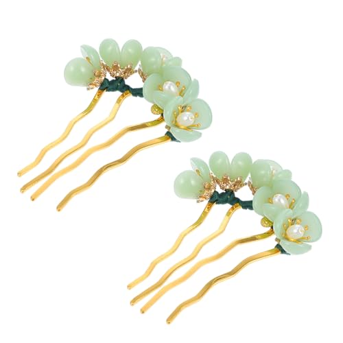 VILLFUL 2 Stück Teiliges Jade Haarschmuck Klassische Chinesische Haarstäbe mit Vintage Blumenmotiv Robuste Haarnadeln für Damen Eleganter Haarschmuck für Hochzeit Party Alltag und Cosplay VILLFUL 2 Stück Teiliges Jade Haarschmuck Klassische Chinesische Haarstäbe mit Vintage Blumenmotiv Robuste Haarnadeln für Damen Eleganter Haarschmuck für Hochzeit Party Alltag und Cosplay von VILLFUL
