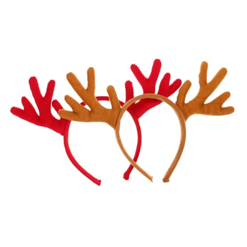 VILLFUL 2 Stück Teiliges Rentier Haarreif Set Leichtes Bequemes Hirschgeweih Stirnband für Weihnachten Halloween Modisches Animal Headpiece für Party Kostüme und Festliche Anlässe von VILLFUL