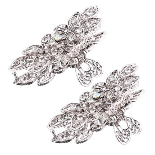 VILLFUL 2 Stück Teiliges Vintage Haarklammern Funkelnden Strassblumen Robuste Haarklammern für Damen Modischer Haarschmuck für Hochzeit Party und Alltag von VILLFUL