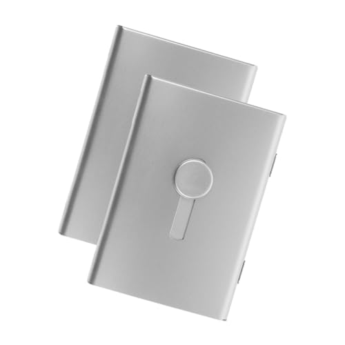VILLFUL 2 Stück Teiliges Visitenkartenetui mit Schiebemechanismus Stabiles Kartenetui für Business Cards und Ausweise Kompakter Metall Kartenhalter Robust und Tragbar für Büro und Reisen von VILLFUL
