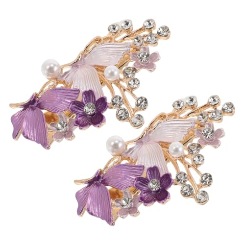 VILLFUL 2 Stück Vintage Blumen Haarclips mit Schmetterling Strass und Perlen Haarklammern aus Legierung Blüten Clips für Frauen Retro Styling für Hochzeit und Alltag VILLFUL 2 Stück Vintage Blumen Haarclips mit Schmetterling Strass und Perlen Haarklammern aus Legierung Blüten Clips für Frauen Retro Styling für Hochzeit und Alltag von VILLFUL