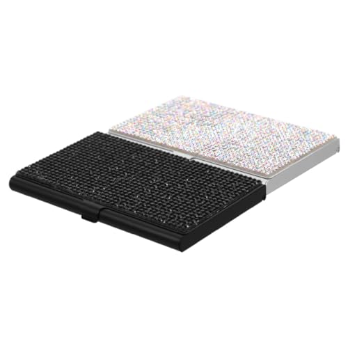 VILLFUL 2 Stück Visitenkartenetui aus Aluminiumlegierung Teiliges in Schwarz und Silber Tragbar Ultradünn für Geschäftsleute Aufbewahrung von Visitenkarten von VILLFUL
