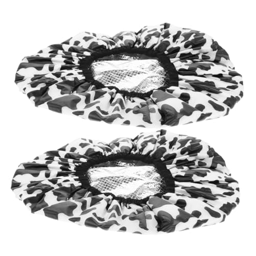 VILLFUL 2 Stück Wasserfeste Doppel Lagen Haarkur Kappen mit Selbstheizender Folientechnologie Leicht und Tragbar Schützend für Langes Haar Geeignet für Damen Badekappe und Haarkurpflege von VILLFUL