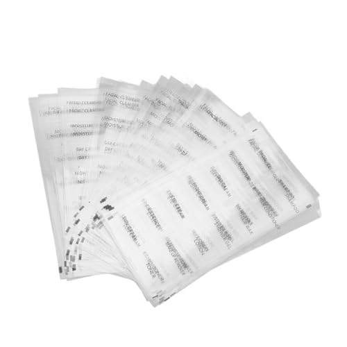 VILLFUL 20 Blatt Reisetoilettenartikel Etiketten PVC Wasserfest Selbstklebend Klare Beschriftung für Kosmetikflaschen Badezimmerorganisation Praktische Aufkleber für Shampoo Duschgel von VILLFUL