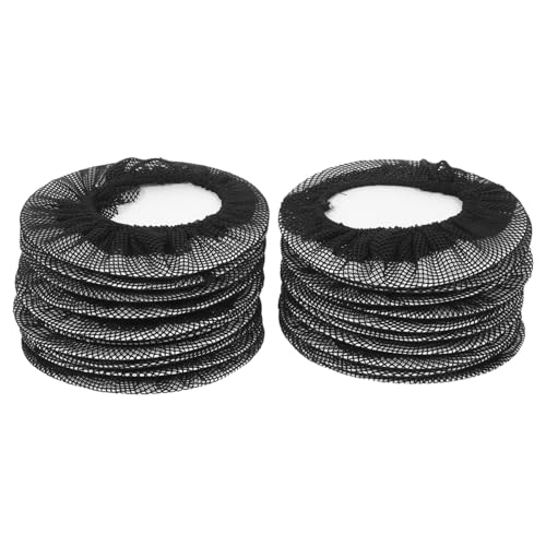 VILLFUL 20 Stück Teiliges Ballett Haarnetz Schwarz Unsichtbares Elastisches Netz für Damen und Mädchen Wiederverwendbar Mittlere Sicheres Haarstyling für Ballett Eiskunstlauf und Tanz von VILLFUL