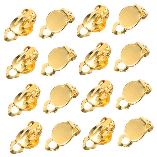 VILLFUL 20 Stück Teiliges Ohrclips Rund Ohrclip Schmerzfreie Flexible DIY Ohrschmuck Komponenten für Durchbohrte Ohren Hautfreundlich und Einfach Anzubringen von VILLFUL