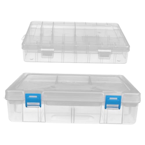 VILLFUL 2er-Box Pp Kunststoff Transparente Box Rosa Behälter Ohrring-Organizer-Fach Klares Schmuckkästchen Klares Schreibtischzubehör Ohrring-aufbewahrungsorganisator Pp-Kunststoff Weiß von VILLFUL