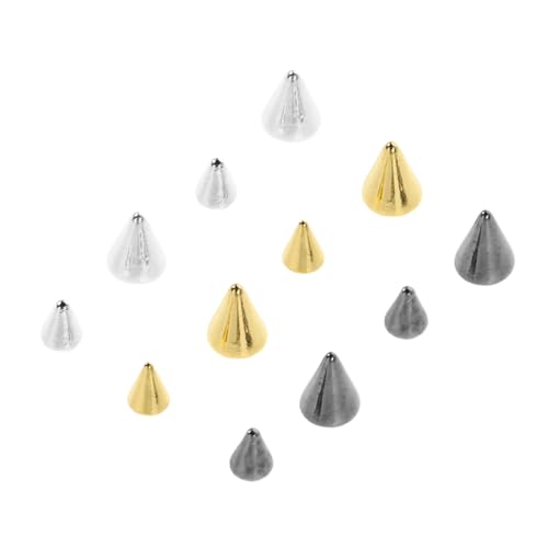 VILLFUL 3 Boxen Punk Nail Charms Metall Nieten Spitze Flachboden Rivet Studs Nagelschmuck für DIY Nail Art Frauen Salon Home Langlebig Glänzend Robust von VILLFUL