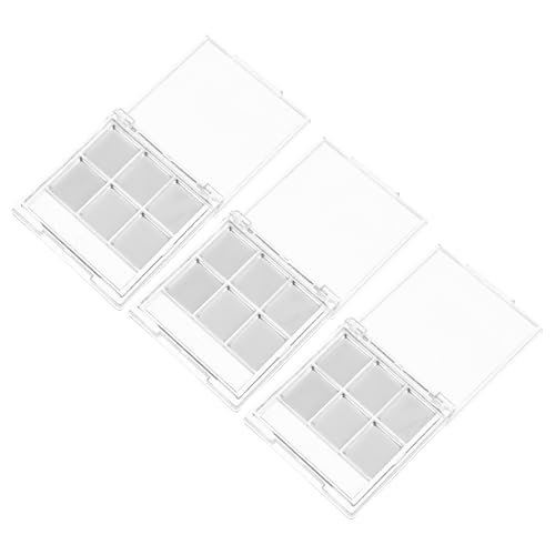 VILLFUL 3 Sätze Transparente Lidschatten Palette mit Pinselhalter Leere Makeup Box für Proben Wiederbefüllbar Vielseitig für Profi und Alltag Hygienisch und Kompakt von VILLFUL