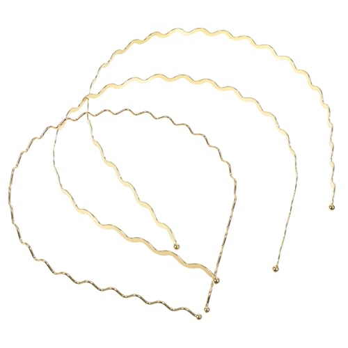 VILLFUL 3 Stück Dünne Metall Wellen Stirnbänder Damen Haarreifen Elegant Elastisch Outdoor Geeignet Einfaches Styling Frisurenschmuck von VILLFUL
