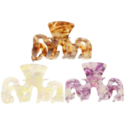 VILLFUL 3 Stück Förmige Haarspangen aus Robustem Material Einzigartige Haarklammern für Damen Geeignet für Dünnes und Dickes Haar Bequemes Tragen Beim Sport Make up und Alltag von VILLFUL