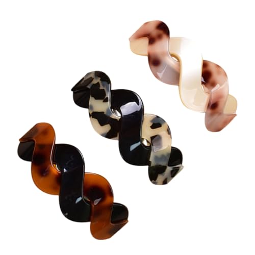 VILLFUL 3 Stück Große Haarspangen Acryl Haarklammern Tortoise Snap Clips für Damen Modisch Rutschfest Vielseitig Passend für Alltag und Besondere Anlässe von VILLFUL