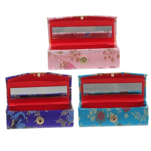 VILLFUL 3 Stück Kleine Lippenstifthüllen mit Knopfverschluss Kompakte Lippenstiftboxen für Damen Vielseitige Kosmetikbehälter für Reisen und Alltag Geeignet für Lippenstift und Kleinteile von VILLFUL