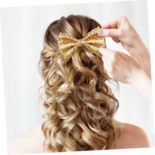 VILLFUL 3 Stück Teiliges Glitzer Haarspangen mit Pailletten Große Haarschleifen Alligator Clips in Gold Schwarz Silber für Mädchen Modischer Haarschmuck mit Sicherem Griff und Funkelndem von VILLFUL