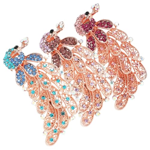 VILLFUL 3 Stück Teiliges Metall Haarspangen mit Funkelnden Strasssteinen Leichte Haarklammern für Dünnes Haar Modischer Haarschmuck für Mädchen und Frauen Langlebig und Elegant in Violett von VILLFUL