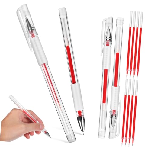 VILLFUL 4 Stk. Augenbrauen Mapping Stifte Rot mit Nachfüllminen Präzise Tattoo Hautmarkierungspens für Microblading Langlebig Fließende Tinte Vielseitig Einsetzbar für Exakte Designs von VILLFUL