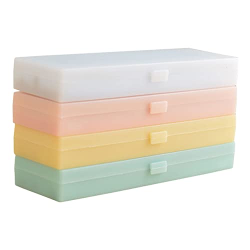 VILLFUL 4stücke Transparente Federmäppchen Aus Kunststoff Durchscheinende Bleistiftboxen Mattiert Für Stifte Und Büromaterialien Leicht Zu Öffnen Schließen von VILLFUL