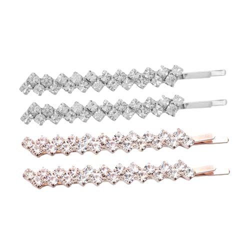 VILLFUL 4 Stück Kristall Haarnadeln Glitzernde Haarspangen Clips Bling Clip Mit Juwelen Dekorative Mädchen Haar Accessoires Bobby Strass Haarnadel Party Glitzernde Haarnadeln von VILLFUL