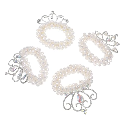 VILLFUL 4 Stück Perlen Haarbänder Krone Haarschmuck Elastische Pferdeschwanz Halter für Damen für Partys Geburtstage und Tägliches Styling VILLFUL 4 Stück Perlen Haarbänder Krone Haarschmuck Elastische Pferdeschwanz Halter für Damen für Partys Geburtstage und Tägliches Styling von VILLFUL