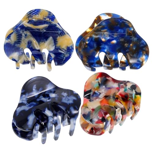 VILLFUL 4 Stück Teiliges Acetat Haarklammern für Frauen Vielseitige Rutschfeste Haarspangen zum Stylen und Abteilen Geeignet für Haartypen Modische Klammern in Verschiedenen Farben von VILLFUL