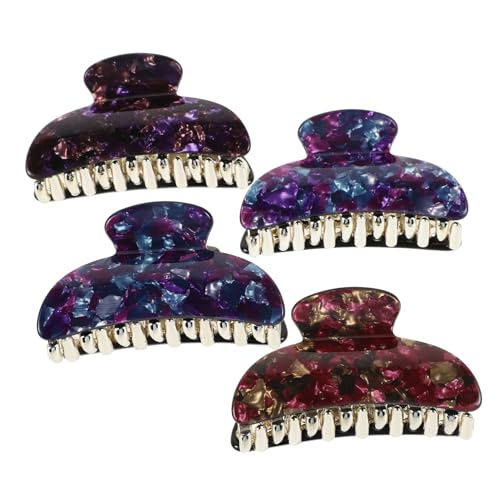 VILLFUL 4 Stück Teiliges Acryl Haarklammer Große Rutschfeste Haarklaue Farblich Gemischte Haarspangen für Damen und Mädchen Robustes Styling Zubehör für Dusche Alltag und Gesichtspflege von VILLFUL