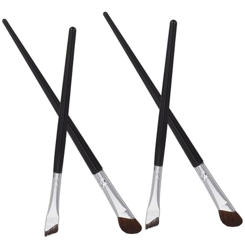 VILLFUL 4 Stück Teiliges Eyeliner Pinsel Abgewinkelt Präzise Eyeliner Augenbrauen Pinsel Geeignet für Make Up Anfänger und Profis von VILLFUL